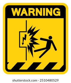 Contact With Electricity Warning Sign, Vector Illustration, Isolate On White Background Label. EPS10