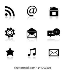 Contact and e-mail icons.