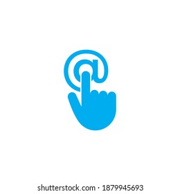 Contacte con el correo electrónico en el símbolo con la mano de la relojería, envíe el correo electrónico, la ilustración vectorial de stock aislada en el fondo blanco.