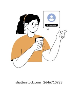 Contact Is Empty Modern illustrations. Eps 10 file on transparent background