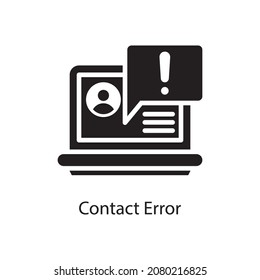 Contact Error vector Solid Icon Design illustration. Web And Mobile Application Symbol on White background EPS 10 File