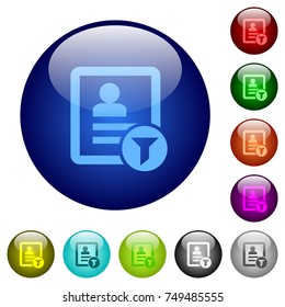 Contact filter icons on round color glass buttons