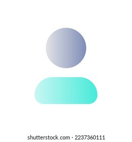 Icono de Ui de color de gradiente plano de contacto. Administración de la libreta de direcciones. Página Perfil. Nombre de usuario y número de teléfono. Pictograma simple relleno. GUI, diseño UX para aplicaciones móviles. Ilustración RGB aislada por vectores