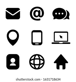 Contact As Flat Icon Solid Style isolated, easy to change colour and size