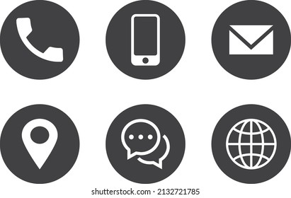 Contact As Flat Icon Solid Style isolated, easy to change colour