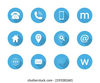 Contact As Flat Icon Solid Style, Isolated, Easy To Change Color And Size, 3 Styles Information Icon Collection For Business Cards And Flyers,all Are 12 Icons. 