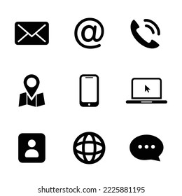 Contact As Flat Icon Solid Style isolated, easy to change color and size