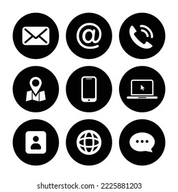 Contact As Flat Icon Solid Style isolated, easy to change color and size