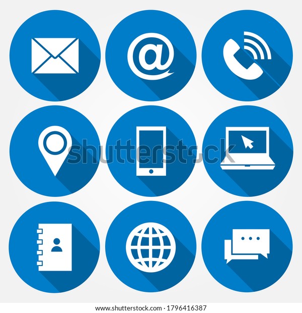 Contact Flat Icon Solid Style Isolated Stock Vector (Royalty Free ...