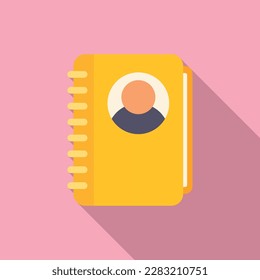 Contact folder icon flat vector. Interface button. Mail internet