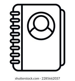 Contact folder icon outline vector. Interface button. Mail internet