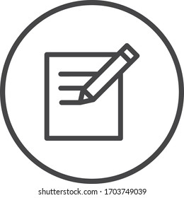 Contact form dark colored vector line icon