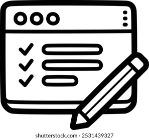 Contact form doodle vector icon and illustration
