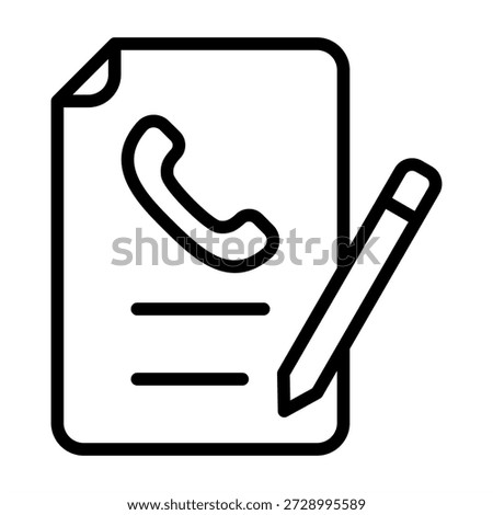 Contact Form Icon - Black Outline Icons Style For Accounting and Business