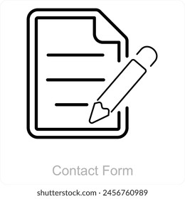 Contact Form and form icon concept