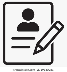 Icono de formulario de contacto con documento y lápiz – Asistencia en línea y símbolo de Comentarios
