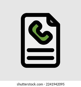 Contact form icon in filled line style, use for website mobile app presentation