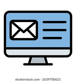 Contact form icon flat line style illustration representing user communication and inquiry submission, suitable for websites, customer support, and business-related projects