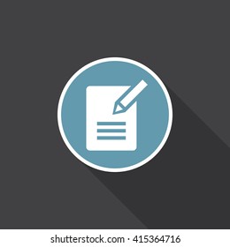 contact form icon vector, contract solid illustration, pictogram isolated on black, flat sign with long shadow