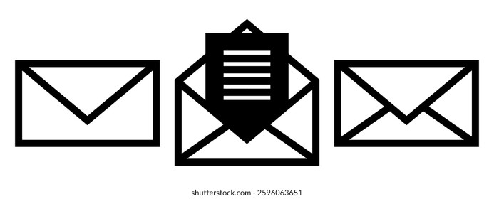 Contact form line icon set. Write, edit outline vector sign, linear style pictogram isolated on white. Symbol, logo illustration.