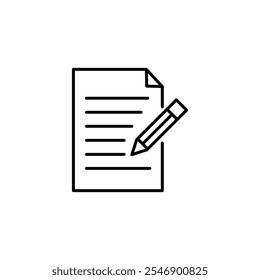 Icono de la línea del formulario de contacto. simple Escribir, editar la Ilustración vectorial del esquema para el Web y el App..eps