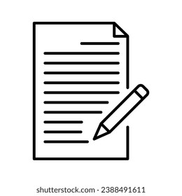 Icono de línea de formulario de contacto.Escribir, editar ilustración plana de estilo lineal en fondo blanco..eps