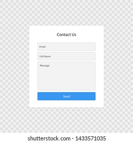 Contact Form Page Template Isolated