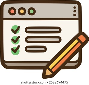 Contact form vector doodle illustration and graphic