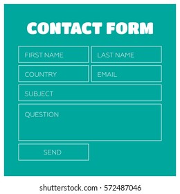 Contact form. Web element. Contact form vector template