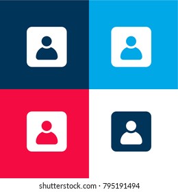 Contact four color material and minimal icon logo set in red and blue