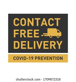 Contact free delivery icon. Covid-19 prevention. Symbol for shipments without Coronavirus.