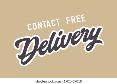 Contact Free Delivery Logo. Fast Delivery Sign