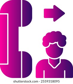 Contact Glyph Gradient Vector Icon Design
