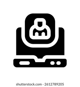 contact glyph icon. Strong and solid vector icon for websites, mobile interfaces, presentations, and visual branding. High quality and easy to edit.