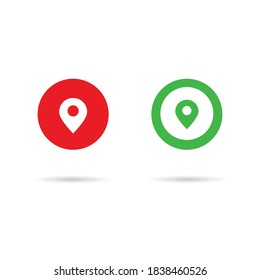 Contact glyph icons in two color, red and green