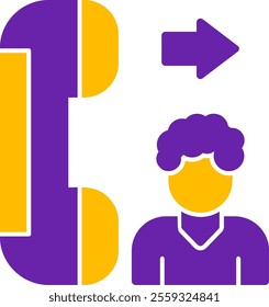 Contact Glyph Two Color Vector Icon Design