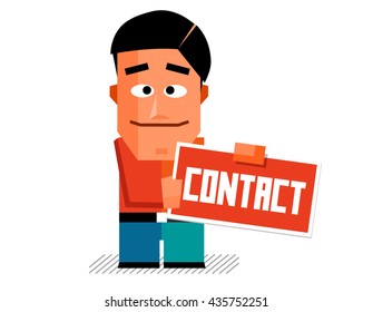 Contact graphic. Flat vector illustration.
