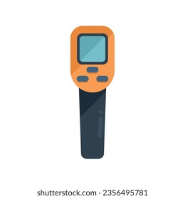 Contact gun icon flat vector. Digital thermometer. Temperature fever isolated