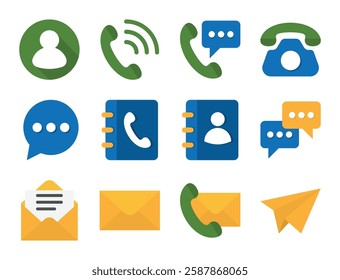 Contact Icon Button Social Media Chat Message Communication App Interface 
