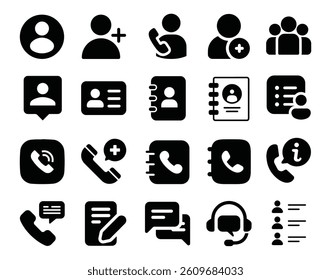 Contact Icon, Call Icon, Profile Icon Vector