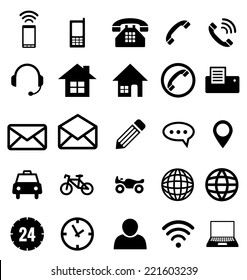 Contact icon collection vector for business