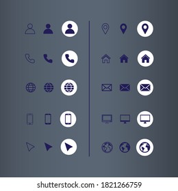 contact  icon collection vector design