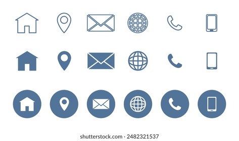 Contact icon  collection vector Illustration