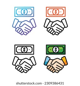 Diseño de iconos de contacto en cuatro colores de variación