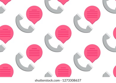 Contact icon in flat style isolated on white background.  Seamless pattern stock vector illustration