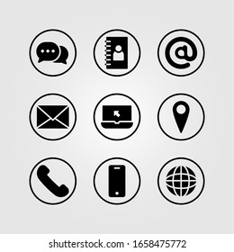 contact icon for Information support. icon set vector. communication symbol