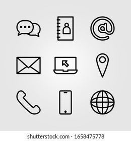 contact icon for Information support. icon set vector. communication symbol