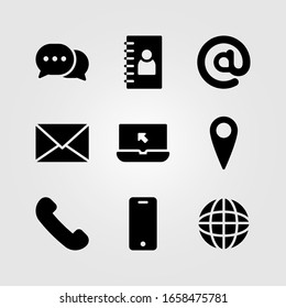 address icon images stock photos vectors shutterstock https www shutterstock com image vector contact icon information support set vector 1658475781