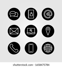 contact icon for Information support. icon set vector. communication symbol