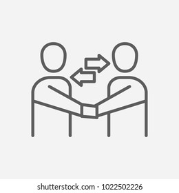 Contact icon line symbol. Isolated vector illustration of  icon sign concept for your web site mobile app logo UI design.